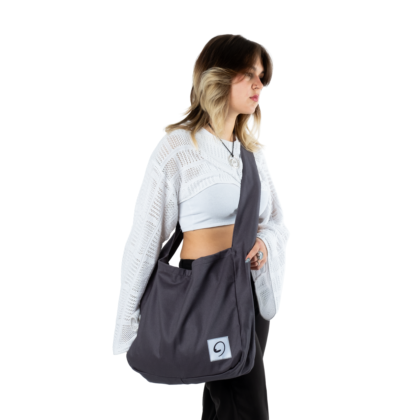 GRAPHITE LIGHTS BAG - Crossbody Tote with Compartments and Pockets