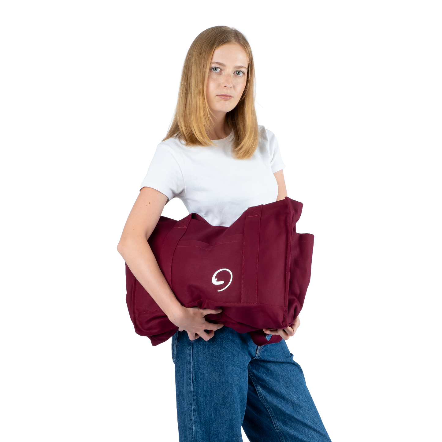 BURGUNDY UNI BAG MAX - Torba na Ramię z Przegródkami i Kieszeniami