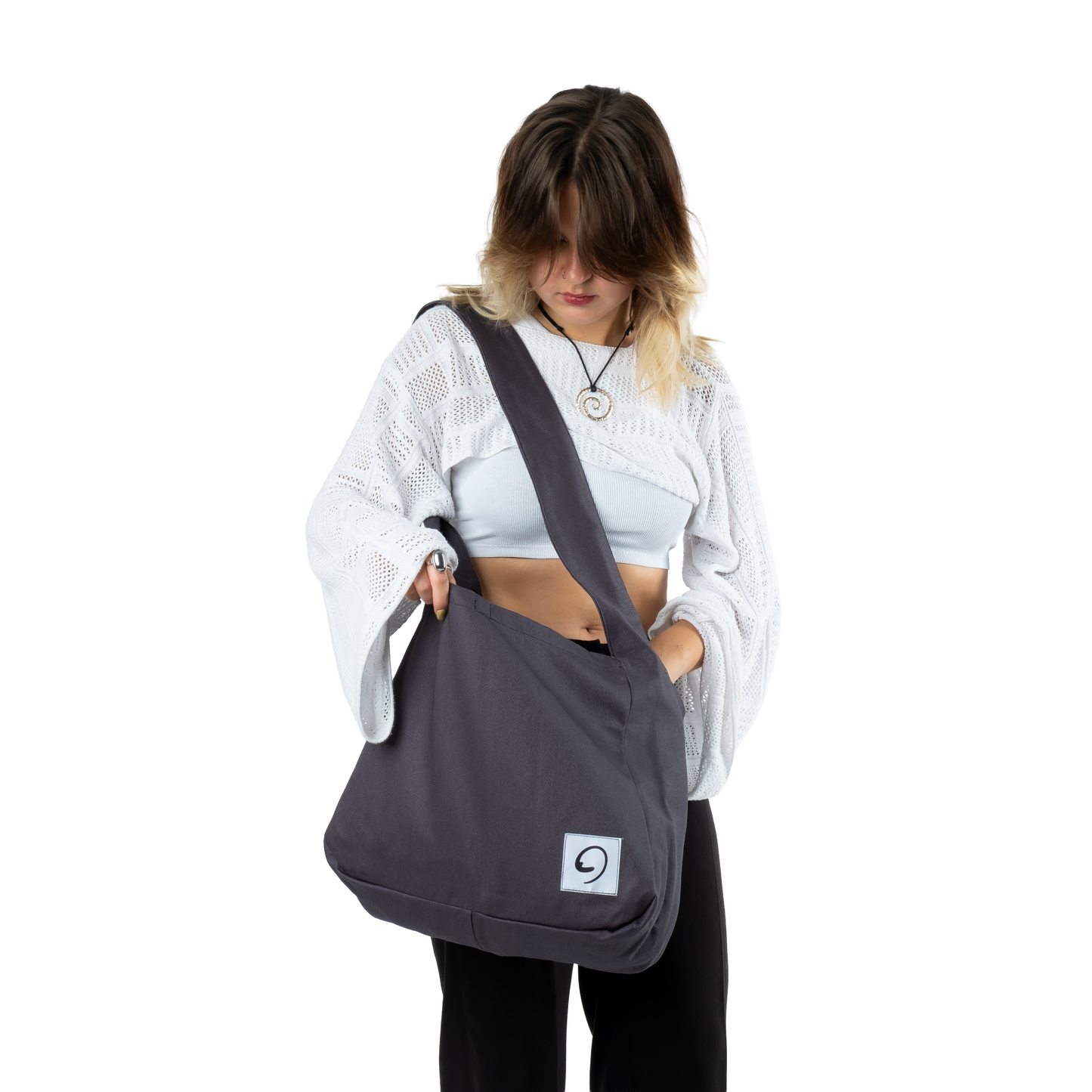 GRAPHITE LIGHTS BAG - Crossbody Tote with Compartments and Pockets