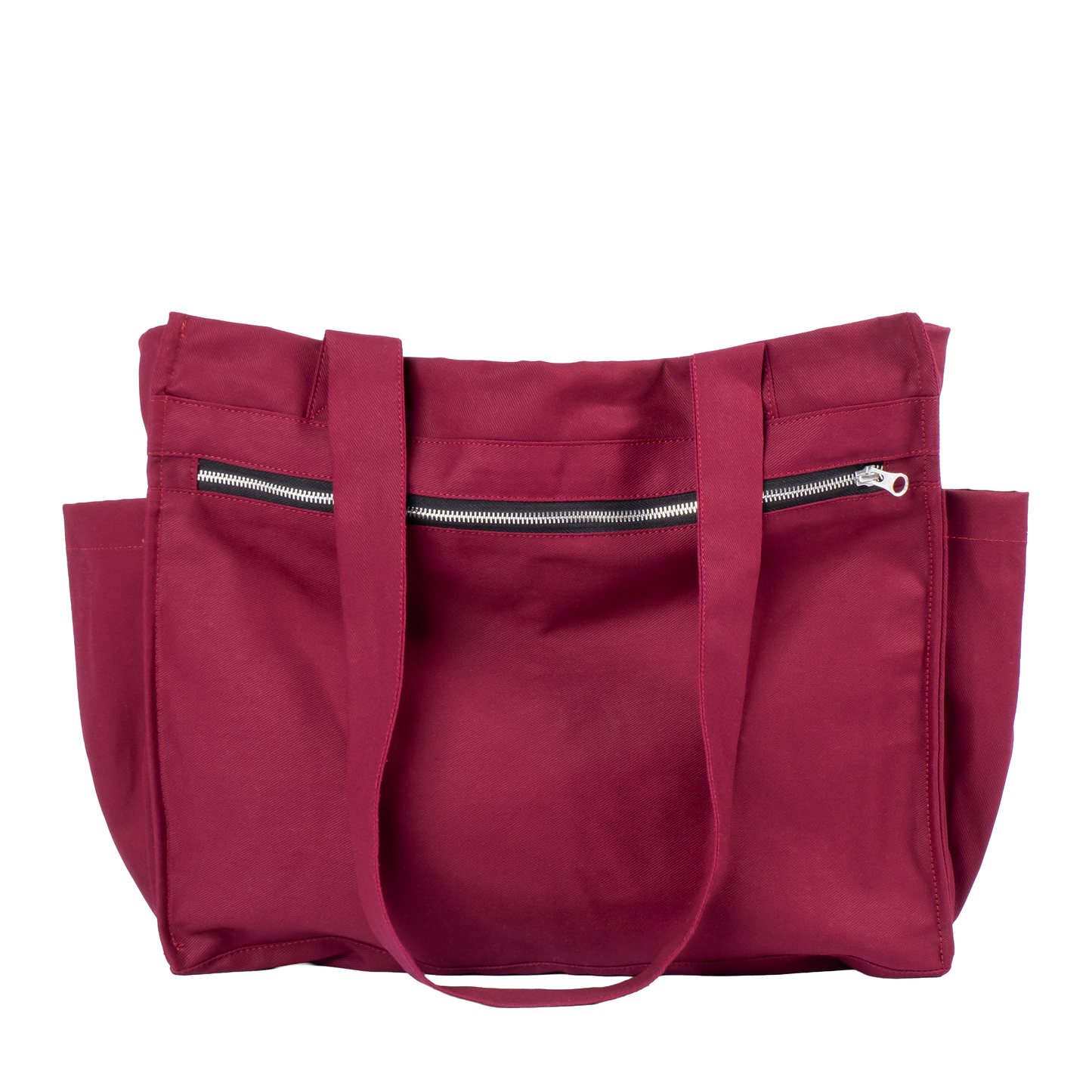 BURGUNDY UNI BAG MAX - Torba na Ramię z Przegródkami i Kieszeniami
