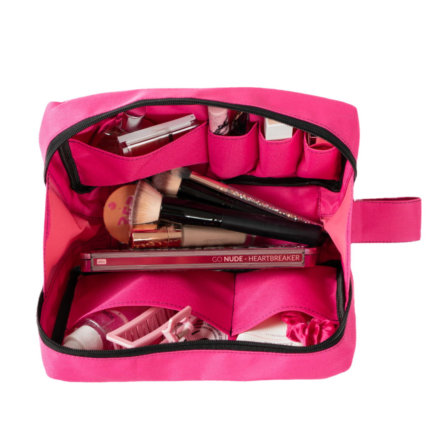 PINK COSMETIC BAG - Toiletry Bag with Pockets