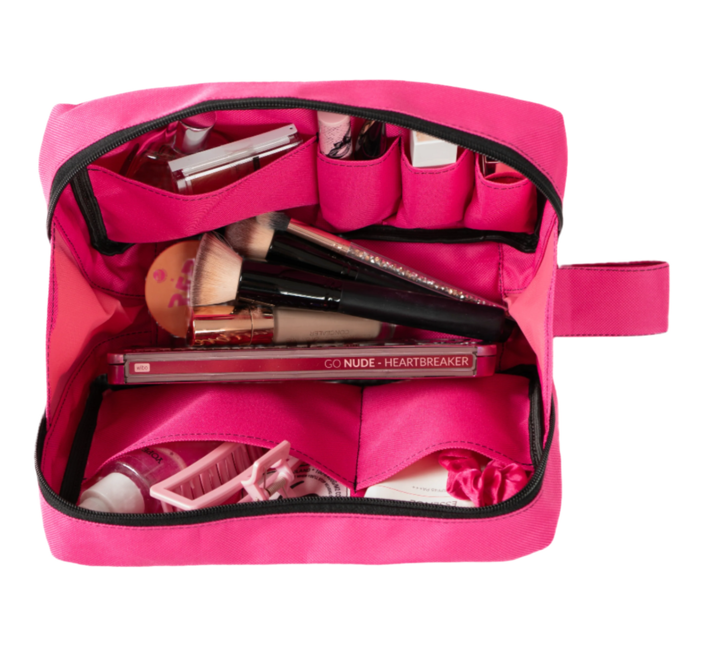 PINK COSMETIC BAG - Toiletry Bag with Pockets