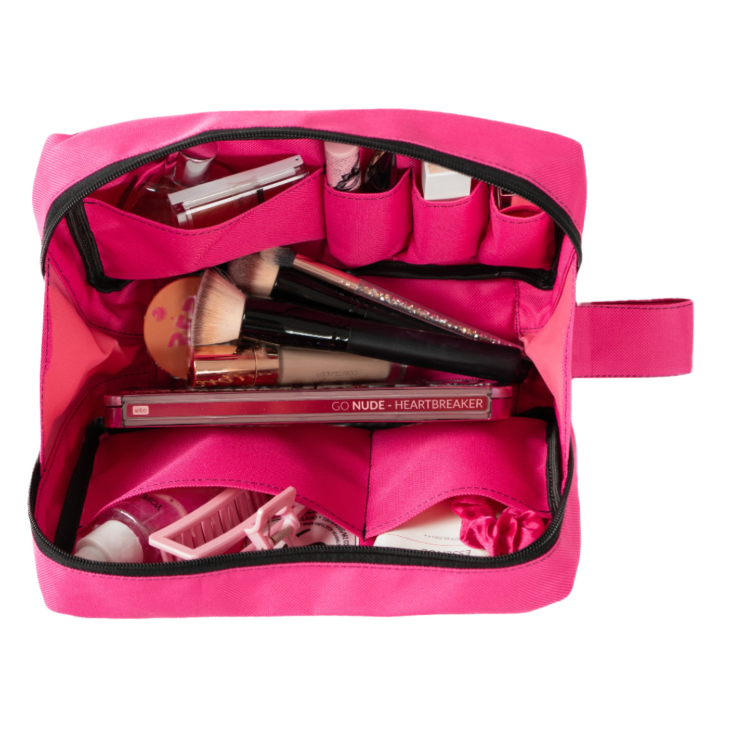 PINK COSMETIC BAG - Toiletry Bag with Pockets