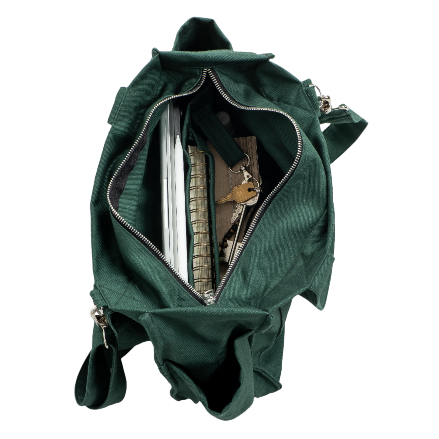 BOTTLE GREEN UNI BAG - Shoulder Bag with Compartments and Pockets
