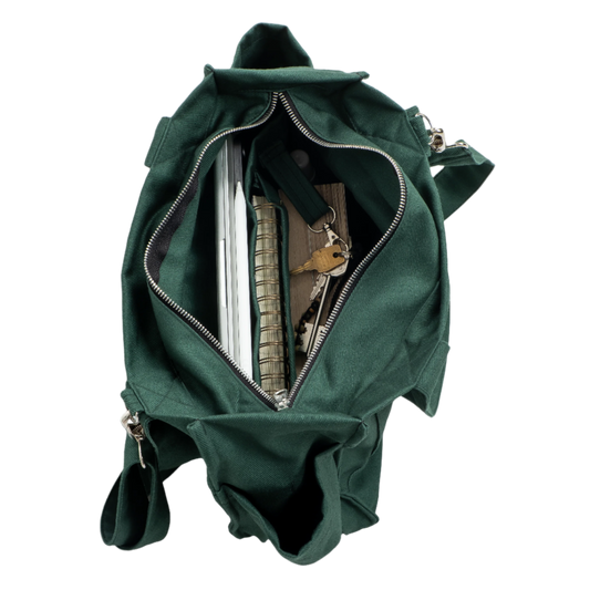 BOTTLE GREEN UNI BAG - Torba na Ramię z Przegródkami i Kieszeniami