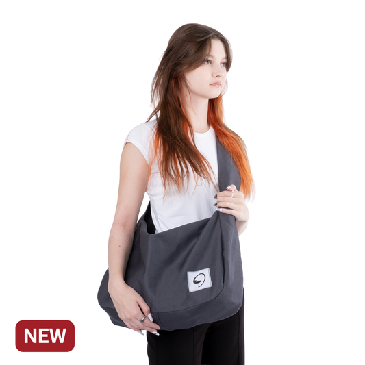 GRAPHITE HOBO BAG - Shoulder Bag with Compartments and Pockets