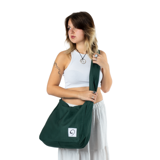 BOTTLE GREEN LIGHTS BAG - Crossbody Tote with Compartments and Pockets