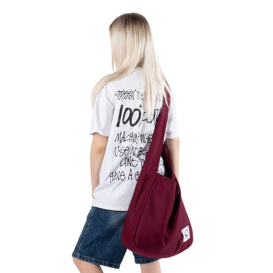 BURGUNDY LIGHTS BAG - Crossbody Tote with Compartments and Pockets