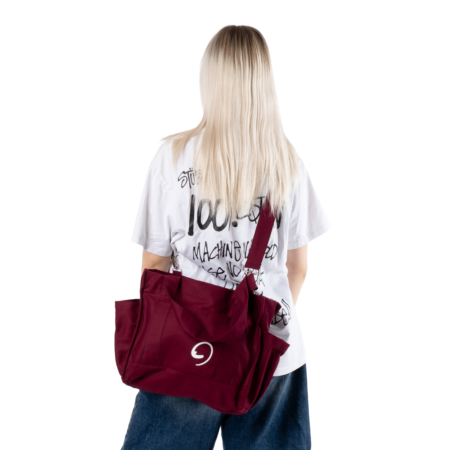 BURGUNDY UNI BAG - Shoulder Bag with Compartments and Pockets