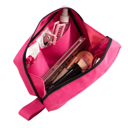 PINK COSMETIC BAG - Toiletry Bag with Pockets