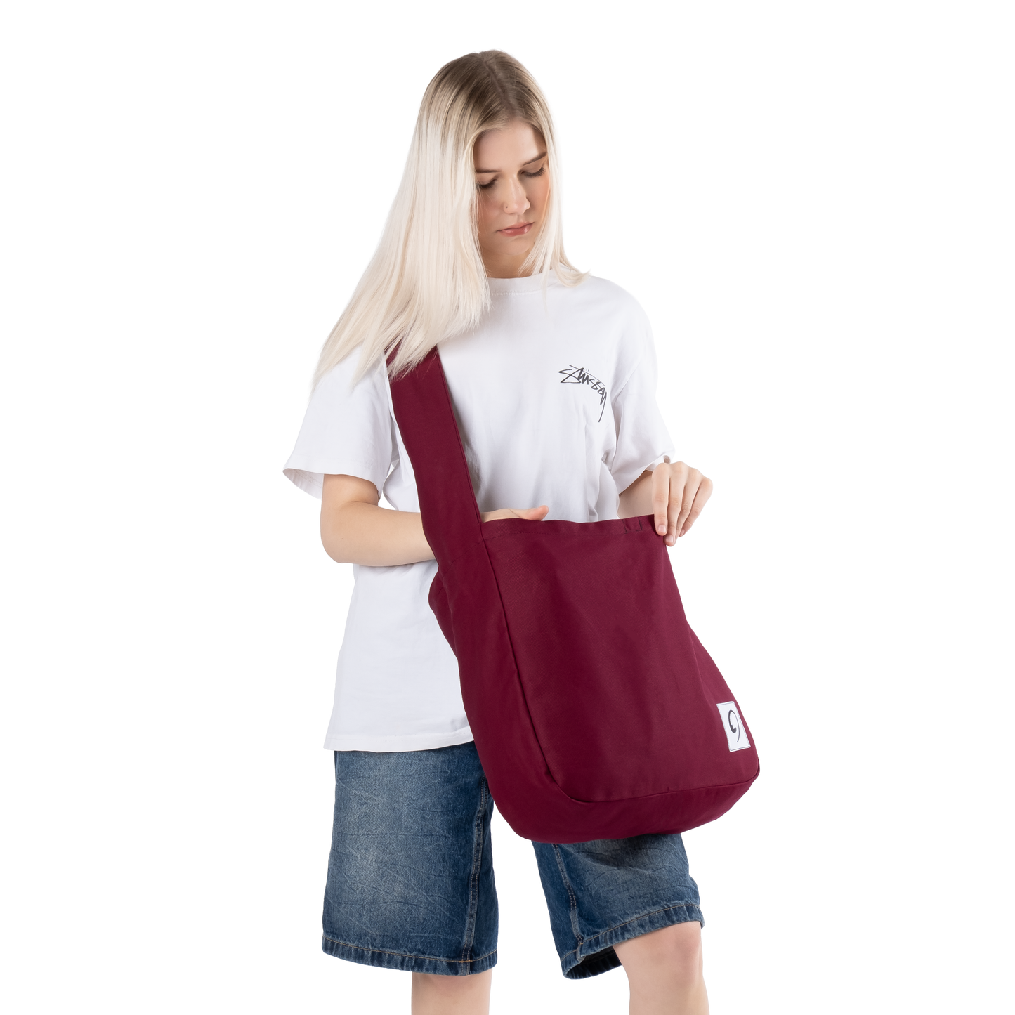 BURGUNDY LIGHTS BAG - Crossbody Tote with Compartments and Pockets