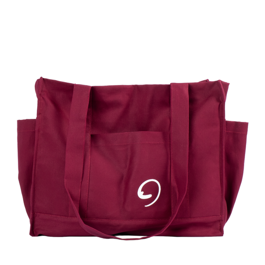 BURGUNDY UNI BAG MAX - Shoulder Bag with Compartments and Pockets