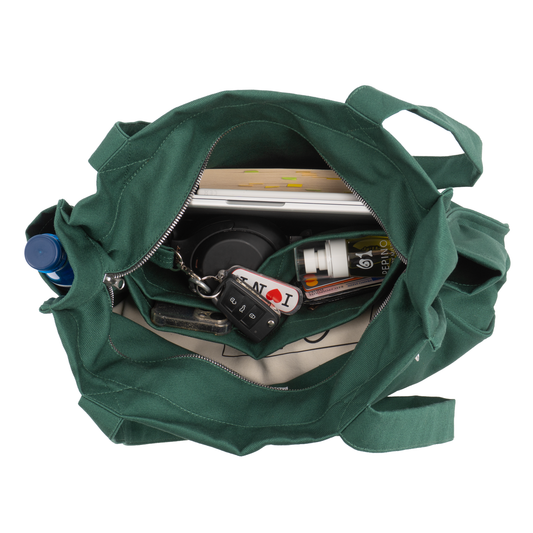 BOTTLE GREEN UNI BAG MAX - Torba na Ramię z Przegródkami i Kieszeniami
