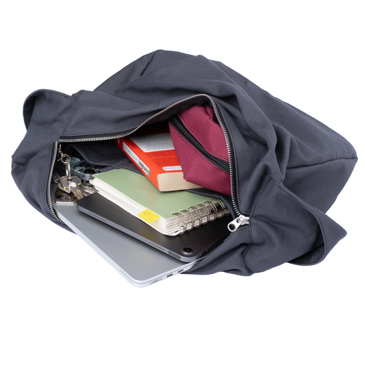 GRAPHITE HOBO BAG - Shoulder Bag with Compartments and Pockets