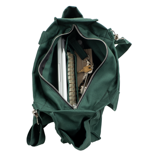 BOTTLE GREEN UNI BAG - Shoulder Bag with Compartments and Pockets