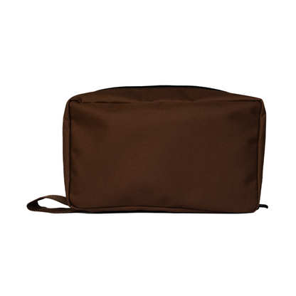 BROWN COSMETIC BAG - Toiletry Bag with Pockets