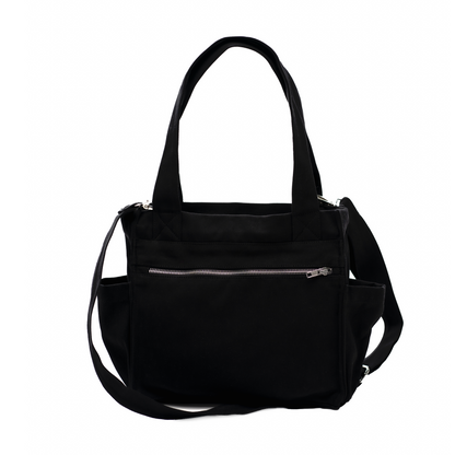 BLACK UNI BAG - Shoulder Bag with Compartments and Pockets