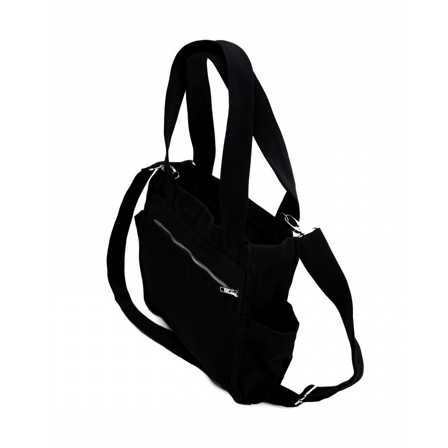 BLACK UNI BAG - Shoulder Bag with Compartments and Pockets