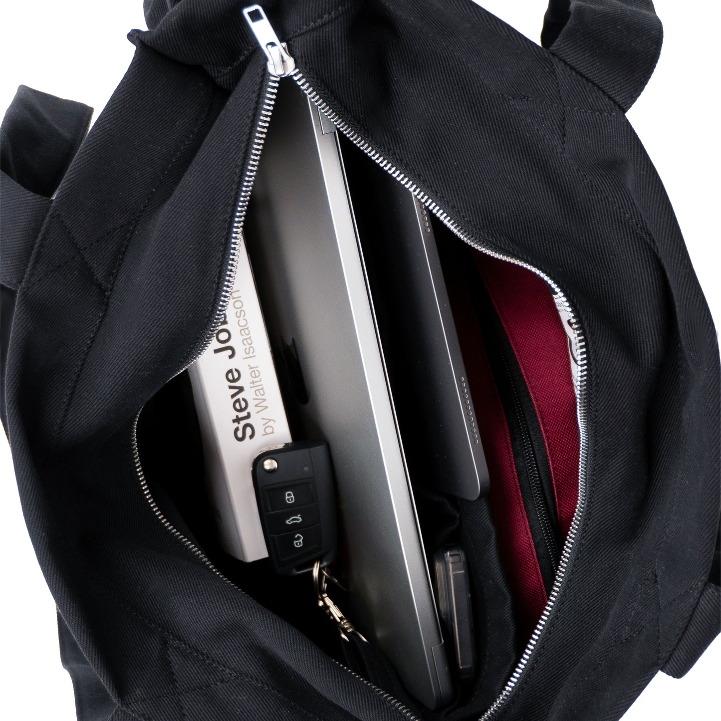 BLACK UNI BAG MAX - Shoulder Bag with Compartments and Pockets