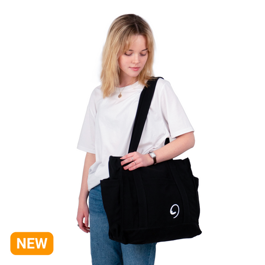 BLACK UNI BAG MAX - Shoulder Bag with Compartments and Pockets