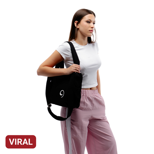 BLACK UNI BAG - Torba na Ramię z Przegródkami i Kieszeniami