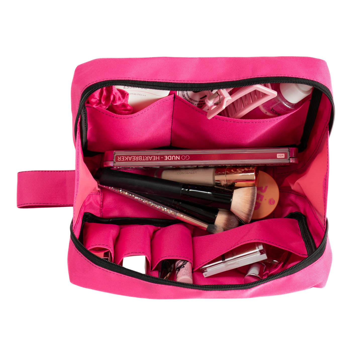 PINK COSMETIC BAG - Toiletry Bag with Pockets