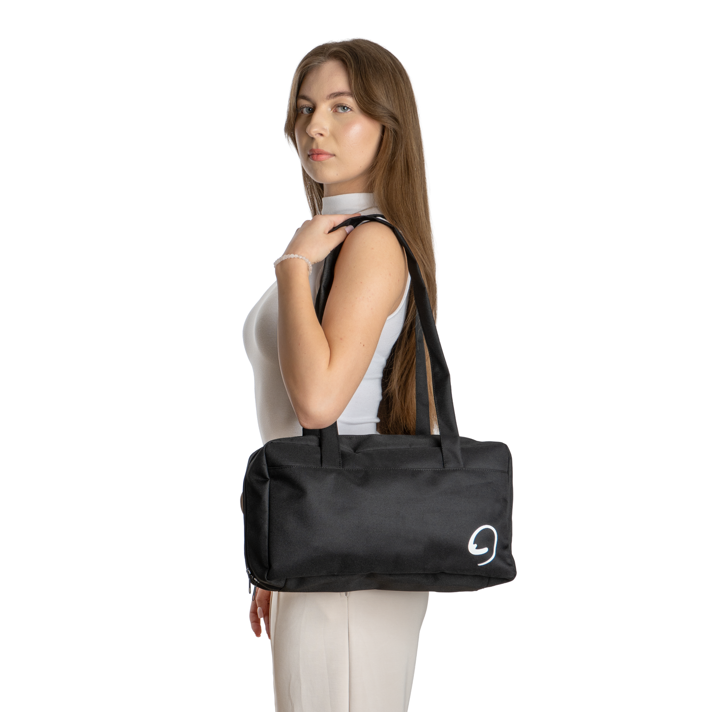 BLACK COURT BAG - Waterproof Shoulder Bag with Compartments and Pockets