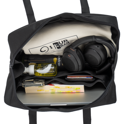 BLACK COURT BAG - Waterproof Shoulder Bag with Compartments and Pockets