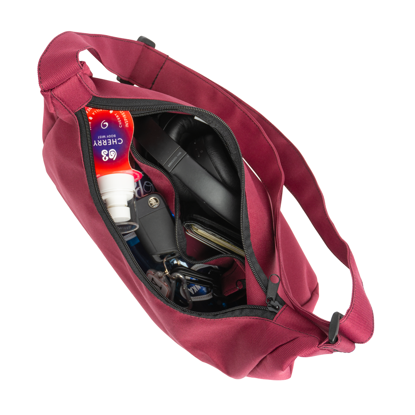 BURGUNDY MOON BAG - Funkcjonalna i Regulowana Torba przez Ramię
